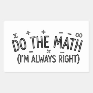Sticker Rectangulaire Prof Humour de Prof de Maths Blague
