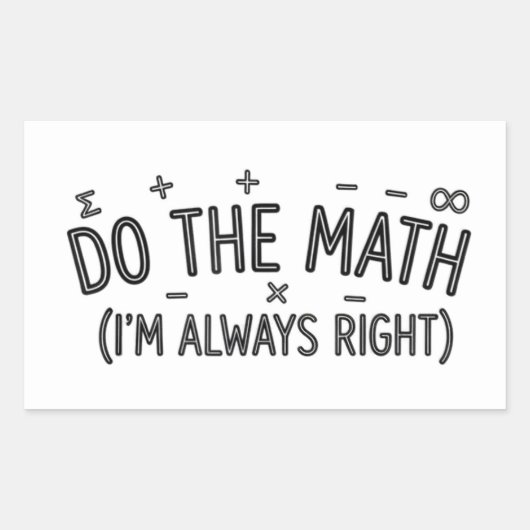 Sticker Rectangulaire Prof Humour de Prof de Maths Blague (Devant)