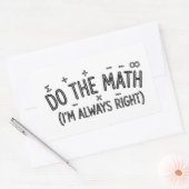 Sticker Rectangulaire Prof Humour de Prof de Maths Blague (Enveloppe)