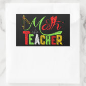 Sticker Rectangulaire Professeur De Maths De Retour À L'École (Sac)
