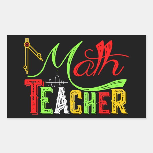 Sticker Rectangulaire Professeur De Maths De Retour À L'École (Devant)