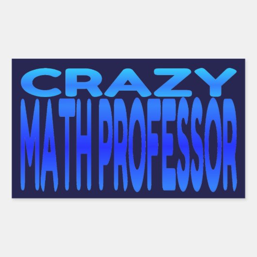 Sticker Rectangulaire Professeur de maths fou (Devant)