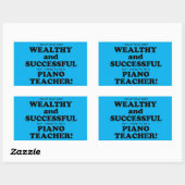 Sticker Rectangulaire Professeur de piano riche et succès Sti rectangula (Feuille)