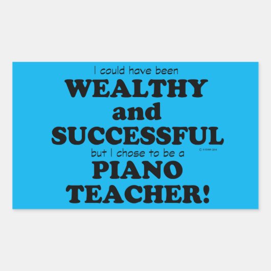 Sticker Rectangulaire Professeur de piano riche et succès Sti rectangula (Devant)