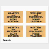 Sticker Rectangulaire Professeur de piano riche et succès Sti rectangula (Feuille)