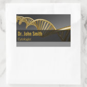 Sticker Rectangulaire Professional Luxury Gold DNA Strand Medical (Sac)