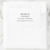 Sticker Rectangulaire Professional Unique Classical Simple Black & White (Sac)