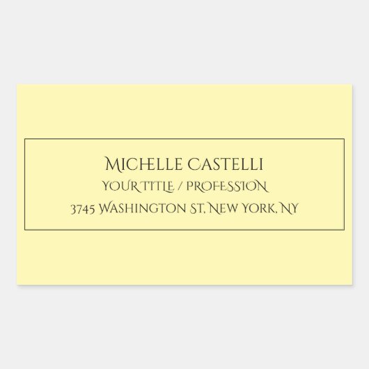 Sticker Rectangulaire Professional Unique Classical Simple Cream Color (Devant)