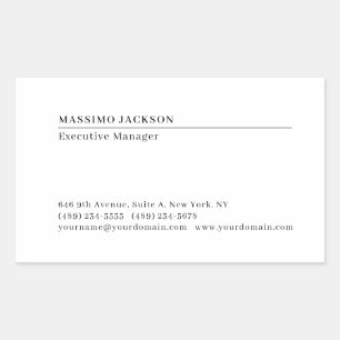 Sticker Rectangulaire Professionnel minimaliste moderne mat papier uni
