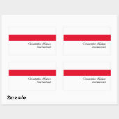 Sticker Rectangulaire Professionnel Simple Rouge Blanc (Feuille)