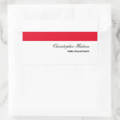 Sticker Rectangulaire Professionnel Simple Rouge Blanc (Sac)