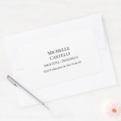 Sticker Rectangulaire Professionnel Unique Classique Simple Noir & Blanc (Enveloppe)