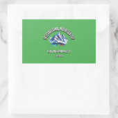 Sticker Rectangulaire Profitez de Mountain Majesty. Journée internationa (Sac)