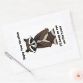 Sticker Rectangulaire Profitez De Votre Vacance Mischievous Raccoon (Enveloppe)