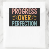 Sticker Rectangulaire Progrès de l'enseignant plutôt que la perfection,  (Sac)