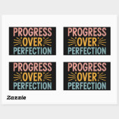 Sticker Rectangulaire Progrès de l'enseignant sur la perfection Retour à (Feuille)