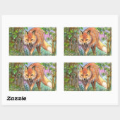 Sticker Rectangulaire Promenade De Fox Dans Les Bois (Feuille)