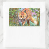 Sticker Rectangulaire Promenade De Fox Dans Les Bois (Sac)