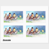 Sticker Rectangulaire Promenade de Pâques (Feuille)