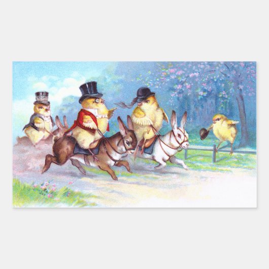 Sticker Rectangulaire Promenade de Pâques (Devant)