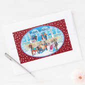 Sticker Rectangulaire Promenade hivernale (Enveloppe)