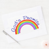 Sticker Rectangulaire Promesse de Dieu avec arc-en-ciel chrétien (Enveloppe)