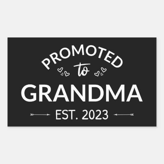 Sticker Rectangulaire Promu À Grand-Mère Est. 2023 II (Devant)