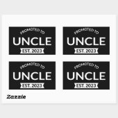 Sticker Rectangulaire Promu À Oncle Est. 2023 II (Feuille)
