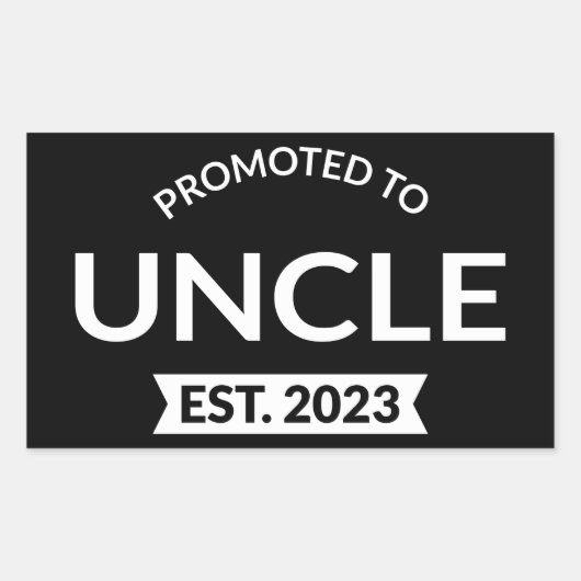 Sticker Rectangulaire Promu À Oncle Est. 2023 II (Devant)