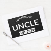 Sticker Rectangulaire Promu À Oncle Est. 2023 II (Enveloppe)