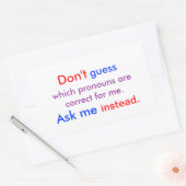 Sticker Rectangulaire Pronoms Demande Moi lumière (Enveloppe)