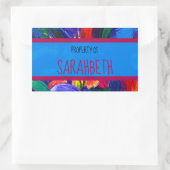 Sticker Rectangulaire Propriété de votre nom Faux Peint (Sac)