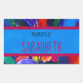 Sticker Rectangulaire Propriété de votre nom Faux Peint (Devant)
