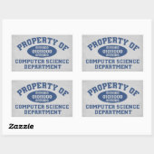 Sticker Rectangulaire Propriété Du Département Informatique (Feuille)