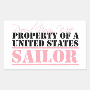 Sticker Rectangulaire Propriété d'un marin des États-Unis