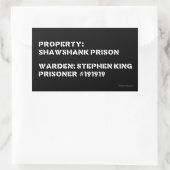 Sticker Rectangulaire Propriété : prison de Shawshank (Sac)