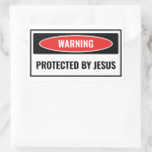 Sticker Rectangulaire Protégé par Jésus (Sac)