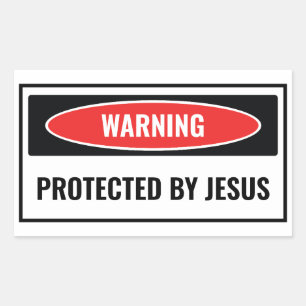Sticker Rectangulaire Protégé par Jésus