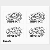 Sticker Rectangulaire Protéger et respecter le tigre sauvage (Feuille)