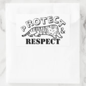 Sticker Rectangulaire Protéger et respecter le tigre sauvage (Sac)