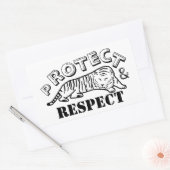 Sticker Rectangulaire Protéger et respecter le tigre sauvage (Enveloppe)