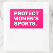 Sticker Rectangulaire Protéger la typographie moderne rose vif pour les (Sac)