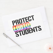 Sticker Rectangulaire Protéger les étudiants LGBTQ (Enveloppe)
