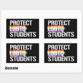 Sticker Rectangulaire Protéger les étudiants LGBTQ (Feuille)