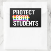 Sticker Rectangulaire Protéger les étudiants LGBTQ (Sac)