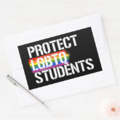 Sticker Rectangulaire Protéger les étudiants LGBTQ (Enveloppe)