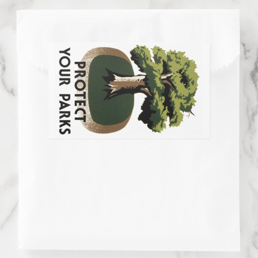 Sticker Rectangulaire Protégez vos parcs