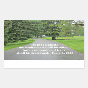 Sticker Rectangulaire Proverbes 13:20 Celui qui marche avec des hommes s