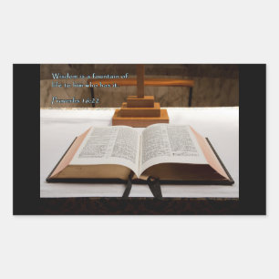 Sticker Rectangulaire Proverbes 16:22 Bible