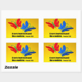 Sticker Rectangulaire Proverbes 17:22 (Feuille)